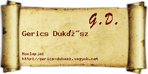 Gerics Dukász névjegykártya